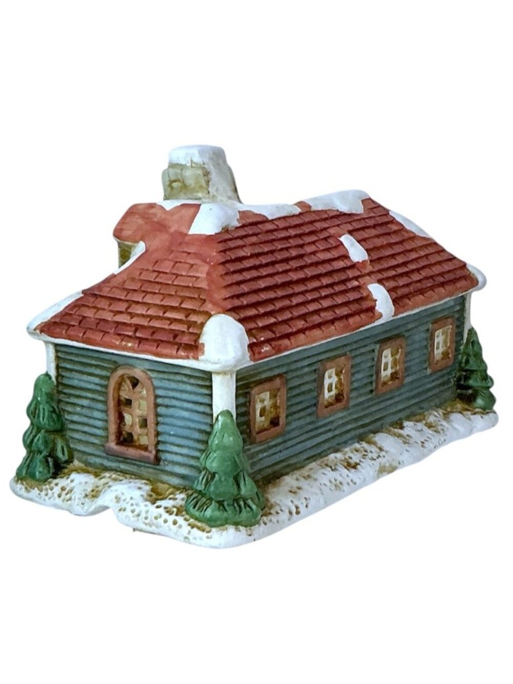 Vintage Lighted House American MCM Porcelain Hand Painted Christmas Holiday 1993 - Picture 12 of 16